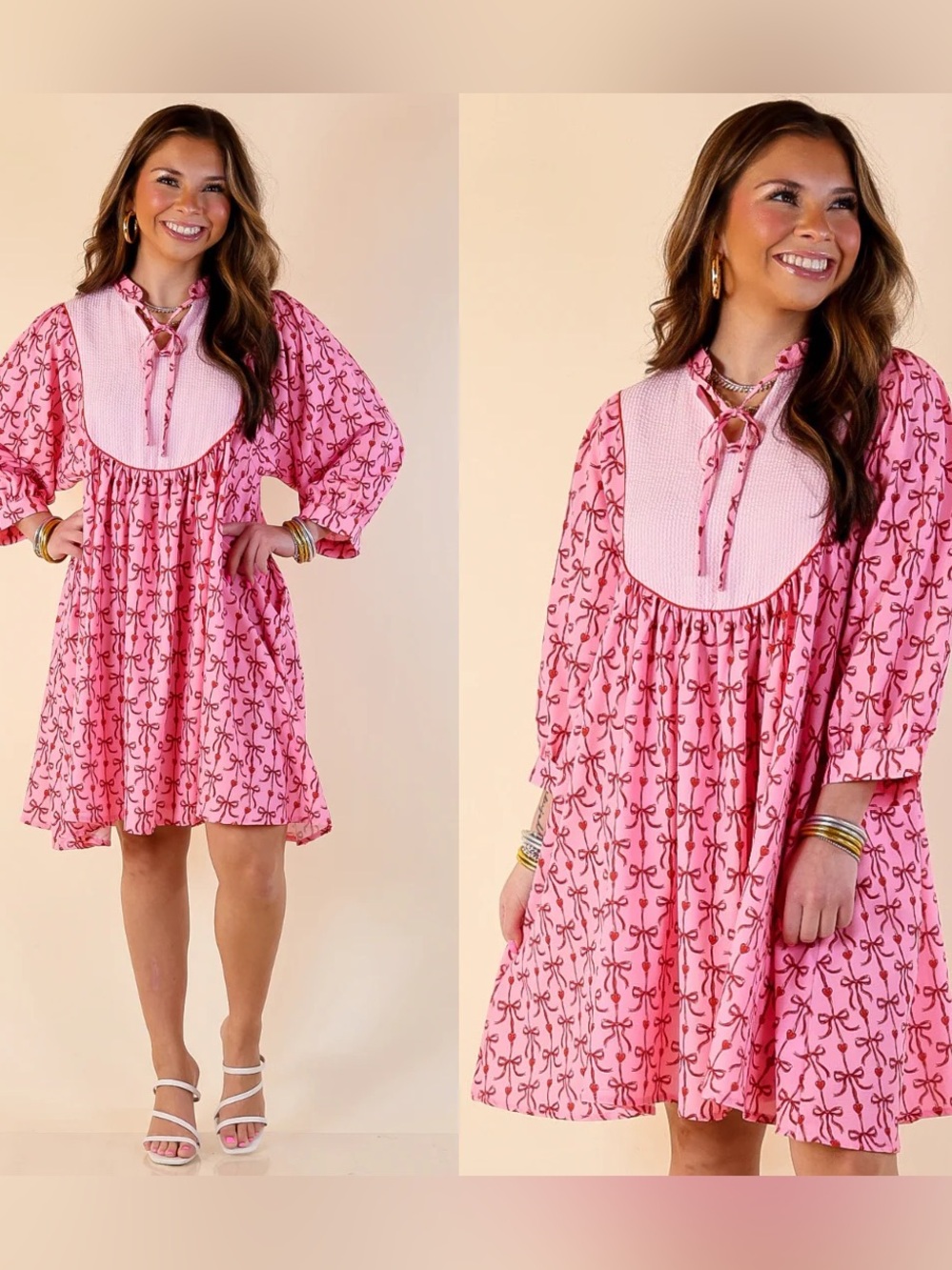 NWT Simply Southern Red and Pink Preppy Bow and Heart Seersucker Dress Sz L π§‘π - Picture 1 of 11